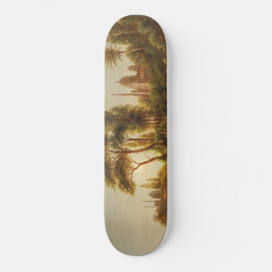 Asiatische Landschaft im Abend Licht (Sunset Art) Skateboard (Vorderseite)