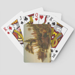 Asiatische Landschaft im Abend Licht (Sunset Art) Spielkarten