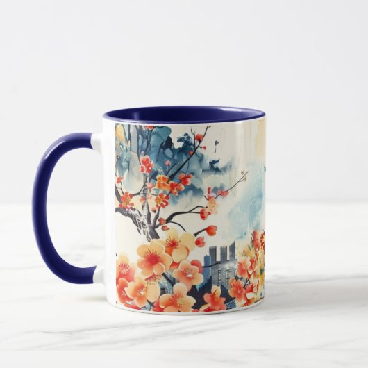 Asiatische Landschaft mit Pagoda Tasse (Links)