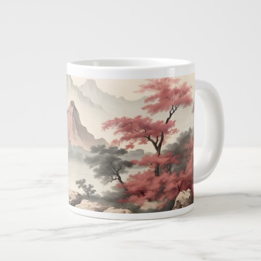 Asiatische Landschaft Schönheit Jumbo-Tasse (Vorderseite Rechts)