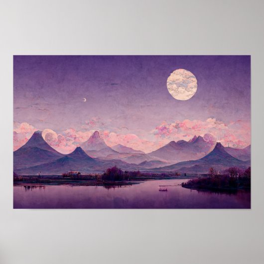 Asiatische Landschaftsmalerei Poster (Vorne)