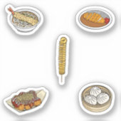 Asiatische Lebensmittelsammlung Aufkleber (Vorderseite)