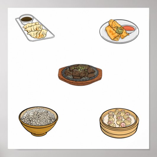 Asiatische Lebensmittelsammlung Poster (Vorne)