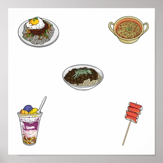 Asiatische Lebensmittelsammlung Poster (Vorne)