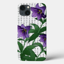 Asiatische Lila Harebells im Kanji Hintergrund Case-Mate iPhone Hülle