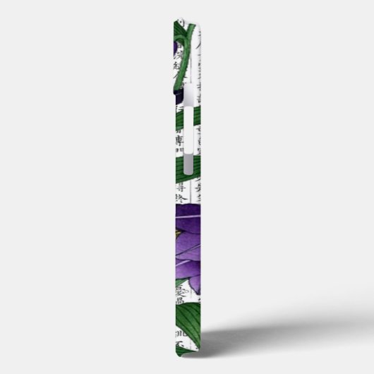 Asiatische Lila Harebells im Kanji Hintergrund Case-Mate iPhone Hülle (Rückseite / Links)