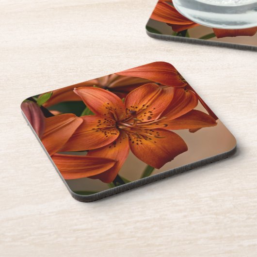 Asiatische Lilie Getränkeuntersetzer (Linke Seite)