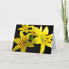 Asiatische Lilien auf schwarz Dankeskarte