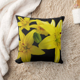 Asiatische Lilien auf schwarz Kissen