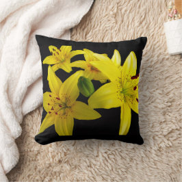 Asiatische Lilien auf schwarz Kissen