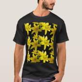 Asiatische Lilien auf schwarz T-Shirt (Vorderseite)