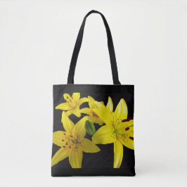 Asiatische Lilien auf schwarz Tasche