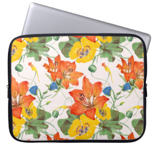 Asiatische Lilien-Tulpen-Morgenglanzmuster Laptopschutzhülle