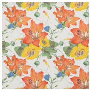 Asiatische Lilien-Tulpen-Morgenglanzmuster Stoff