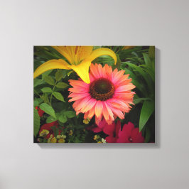 Asiatische Lilien und Blüten in Schwarzwald Leinwanddruck