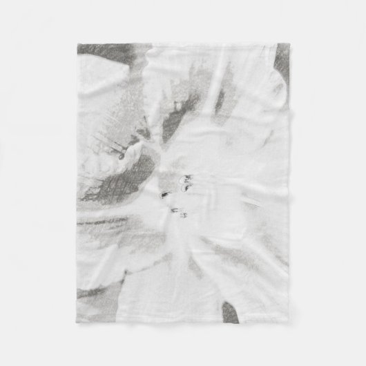 Asiatische Lily SketchBW Fleecedecke (Vorderseite)