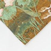 Asiatische Lotos-Blume Lilypad Vogel-Fleece-Decke Fleecedecke (Ecke)