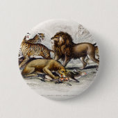 Asiatische Löwe, Löwe, Bengalischer Tiger, Leopard Button (Vorderseite)