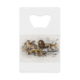 Asiatische Löwe, Löwe, Bengalischer Tiger, Leopard Geldbeutel Flaschenöffner