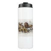 Asiatische Löwe, Löwe, Bengalischer Tiger, Leopard Thermosbecher (Vorderseite)