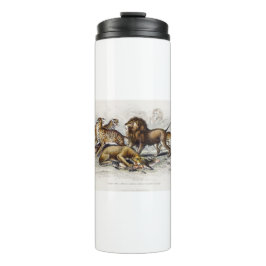 Asiatische Löwe, Löwe, Bengalischer Tiger, Leopard Thermosbecher