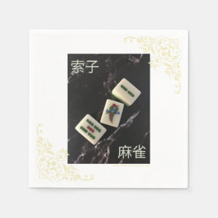 Asiatische Mahjong-Serviette mit Bambus Serviette