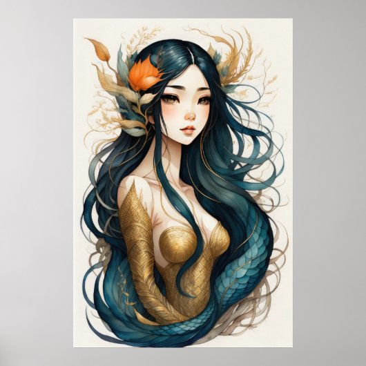 Asiatische Meerjungfrau Poster (Vorne)