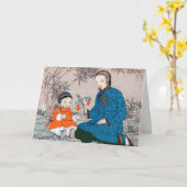Asiatische Mutter-Kind-Tageskarte Karte (Gelbe Blume)