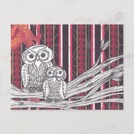 Asiatische Owls Postkarte (Vorderseite)