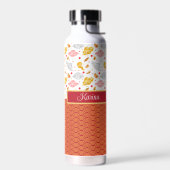 Asiatische Ozeanwellen, Wolken Abstrakt Mit Monogr Trinkflasche (Links)