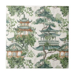 Asiatische Pagode in Verdant Landscape (10) Fliese