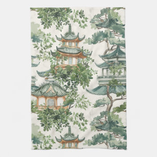 Asiatische Pagode in Verdant Landscape (10) Geschirrtuch