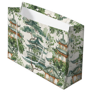 Asiatische Pagode in Verdant Landscape (10) Große Geschenktüte