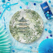 Asiatische Pagode in Verdant Landscape (13) Pappteller (Party)
