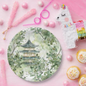 Asiatische Pagode in Verdant Landscape (13) Pappteller (Party)