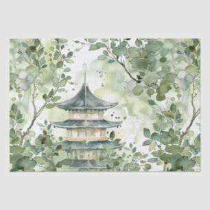 Asiatische Pagode in Verdant Landscape (13) Seidenpapier