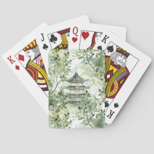 Asiatische Pagode in Verdant Landscape (13) Spielkarten