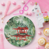 Asiatische Pagode in Verdant Landscape (14) Pappteller (Party)