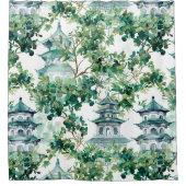 Asiatische Pagode in Verdant Landscape (15) Duschvorhang (Vorderseite)