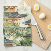 Asiatische Pagode in Verdant Landscape (16) Geschirrtuch (Viertel Falte)