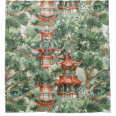 Asiatische Pagode in Verdant Landscape (17) Duschvorhang (Vorderseite)
