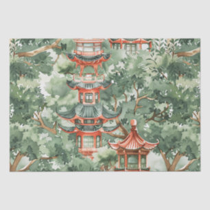 Asiatische Pagode in Verdant Landscape (17) Seidenpapier