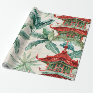 Asiatische Pagode in Verdant Landscape (2) Geschenkpapier