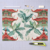 Asiatische Pagode in Verdant Landscape (2) Seidenpapier (Handwerk)