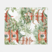 Asiatische Pagode in Verdant Landscape (3) Fleecedecke (Vorderseite (Horizontal))