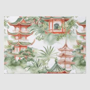 Asiatische Pagode in Verdant Landscape (3) Seidenpapier