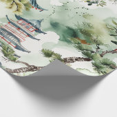 Asiatische Pagode in Verdant Landscape (4) Geschenkpapier (Ecke)