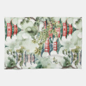Asiatische Pagode in Verdant Landscape (4) Geschirrtuch (Horizontal)