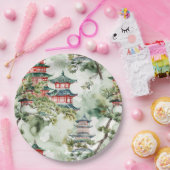 Asiatische Pagode in Verdant Landscape (4) Pappteller (Party)