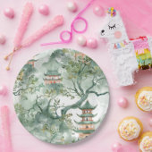 Asiatische Pagode in Verdant Landscape (5) Pappteller (Party)